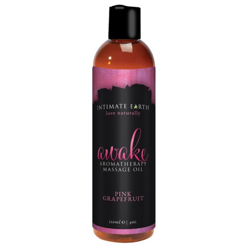 New Earth Trading LLC Intimate Earth Awake Massage Oil - 120 ml / 4 oz with Black Pepper and Pink Grapefruit</Title>