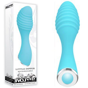Evolved Little Dipper Rechargeable Silicone Vibrator Blue - Compact Personal Massager with 8 Vibration Modes