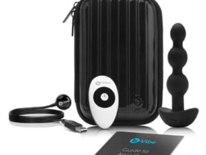 COTR Inc. b-Vibe Triplet Rechargeable Remote-Controlled Vibrating Anal Beads Plug - Black (Part Number BV-005