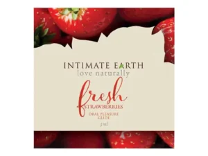 Intimate Earth Fresh Strawberry Flavored Lubricant by New Earth Trading LLC, Part 042F – 3ml Foil Pack