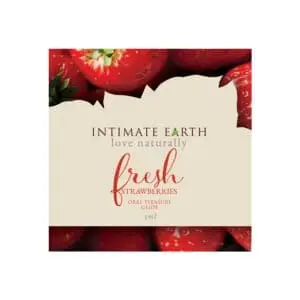 Intimate Earth Fresh Strawberry Flavored Lubricant by New Earth Trading LLC, Part 042F – 3ml Foil Pack
