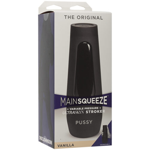 Doc Johnson Main Squeeze - The Original Pussy Vanilla Textured Masturbator with Hard Outer Case
