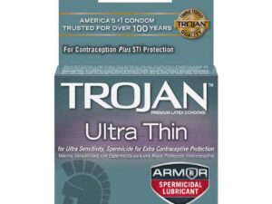 Paradise Marketing Services Trojan Ultra Thin Armor Spermicidal Condoms (3 Pack)