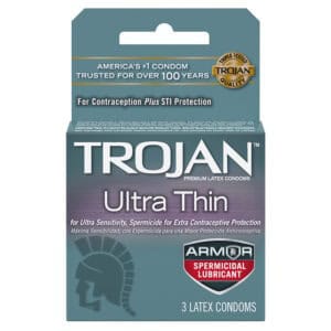 Paradise Marketing Services Trojan Ultra Thin Armor Spermicidal Condoms (3 Pack)