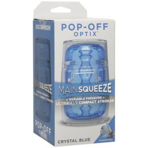 Doc Johnson Main Squeeze POP-OFF OPTIX Blue - Realistic Stroker with Adjustable Pressure Control