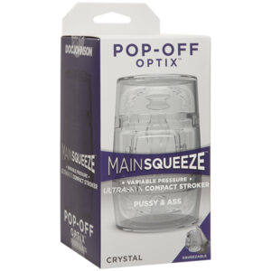 Doc Johnson Main Squeeze POP-OFF OPTIX Pussy & Ass Crystal - Versatile Stroker with Adjustable Pressure