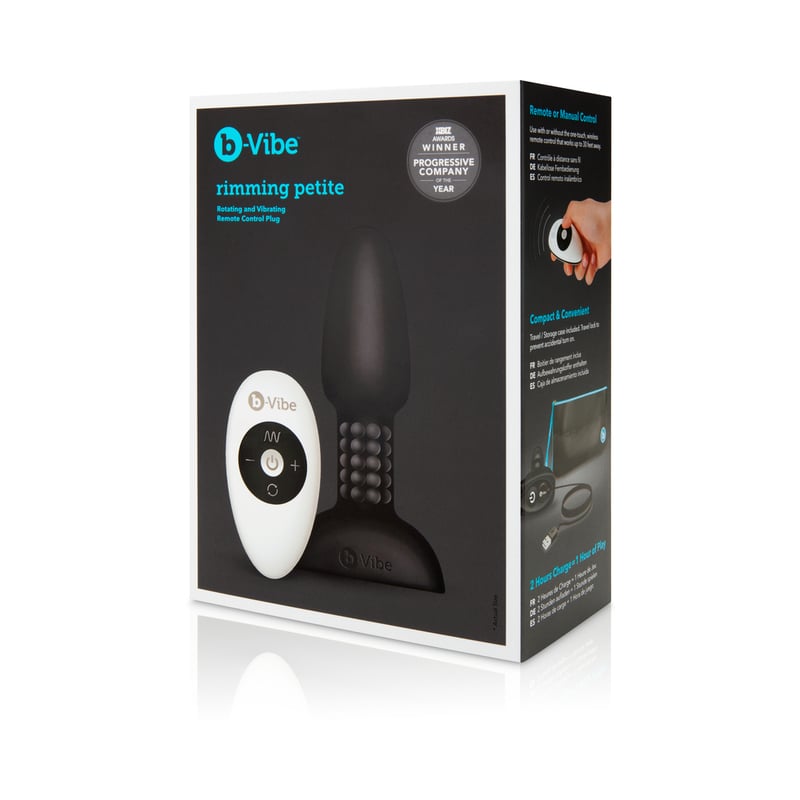 COTR Inc. b-Vibe Rimming Petite Rotating and Vibrating Remote Control Plug - Black - Condom Sense COTR Inc. b-Vibe Rimming Petite Rotating and Vibrating Remote Control Plug - Black - Condom Sense