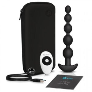 COTR Inc. b-Vibe Cinco Rechargeable Remote-Controlled Vibrating Anal Beads Plug Black (Part BV-011 BLK)