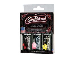 Doc Johnson GoodHead Tingle Drops 3-Pack – French Vanilla, Cotton Candy, Sweet Cherry Oral Enhancers