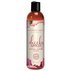 Intimate Earth Cheeky Apples Pleasure Glide 60 ml – Organic Flavored Water-Based Lubricant with Aloe and Goji