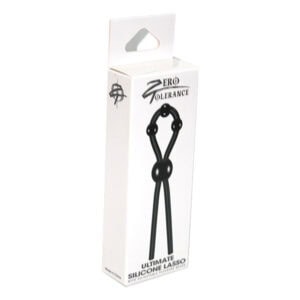 Evolved Zero Tolerance Ultimate Silicone Lasso Adjustable Cockring Black - Enhancer with Removable Vibrator