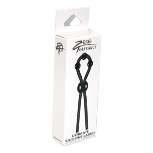 Evolved Zero Tolerance Ultimate Silicone Lasso Adjustable Cockring Black - Enhancer with Removable Vibrator