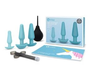 COTR Inc. b-Vibe 7-Piece Anal Training & Education Set Teal with Silicone Butt Plugs and Accessories