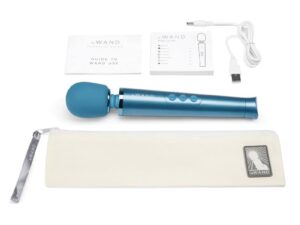 COTR Inc. Le Wand Petite Rechargeable Massager Blue - Compact Vibrating Personal Massager with 10 Intensity