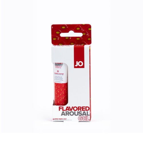 System Jo Sweet Berry Heat Flavored Arousal Gel 0.34 oz. – Water-Based Clitoral Stimulator with Ripe Strawberry Flavor