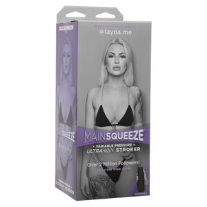 Doc Johnson Main Squeeze Girls of Social Media @layna.me Vanilla - Variable Pressure Hard-Case Stroker