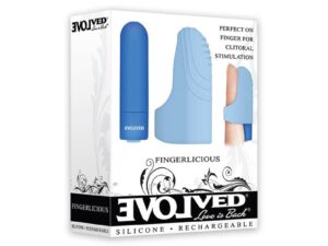 Evolved Fingerlicious Rechargeable Silicone Finger Vibrator Blue (Part Number EN-RS-4500-2)