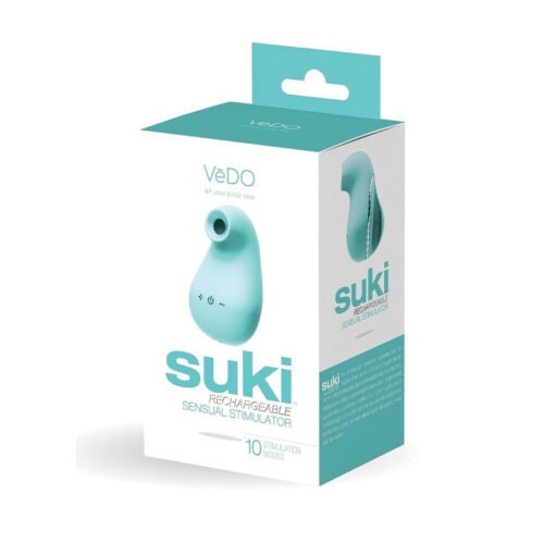 Savvy Co. Vedo Suki Sonic Suction Rechargeable Vibrator Tease Me Turquoise - Part Number VI-F0701