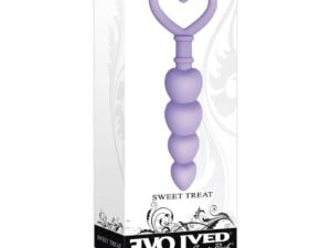 Evolved Sweet Treat Heart-Shaped Beaded Silicone Anal Plug Light Purple