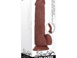 Evolved Real Supple Girthy Poseable 8.5-inch Brown Realistic Dildo with Balls