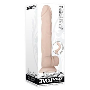 Evolved Real Supple 9.5 Inch Poseable Realistic Dildo with Balls - Beige