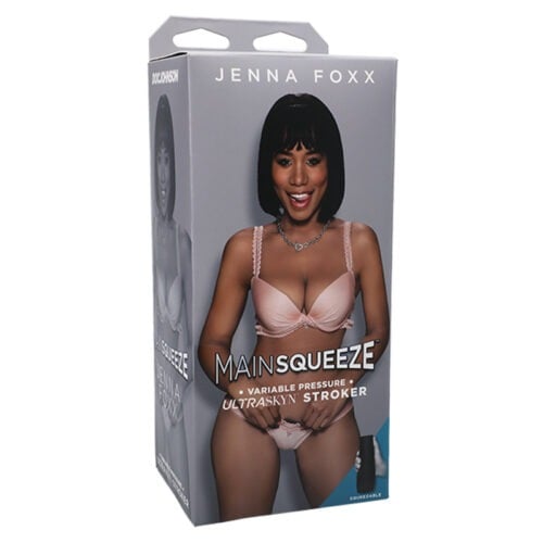 Doc Johnson Main Squeeze Jenna Foxx ULTRASKYN Stroker - Discreet Travel Case, Realistic Texture, Adjustable Pressure
