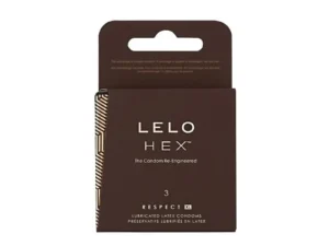 LELO HEX Respect XL Lubricated Latex Condoms 3-Pack – Larger Fit with HEX™ Technology for Enhanced Comfort