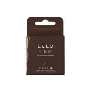 LELO HEX Respect XL Lubricated Latex Condoms 3-Pack – Larger Fit with HEX™ Technology for Enhanced Comfort
