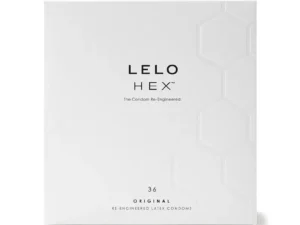 Lelo HEX Original Lubricated Latex Condoms 36-Pack – Innovative Hexagonal Structure for Enhanced Sensation