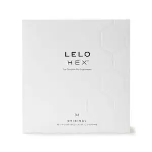 Lelo HEX Original Lubricated Latex Condoms 36-Pack – Innovative Hexagonal Structure for Enhanced Sensation