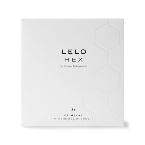 Lelo HEX Original Lubricated Latex Condoms 36-Pack - Innovative Hexagonal Structure for Enhanced Sensation