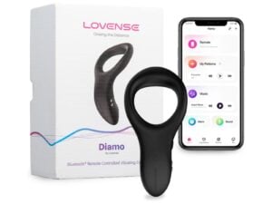 Lovense Diamo Bluetooth Remote-Controlled Vibrating Cockring with Body-Safe Silicone