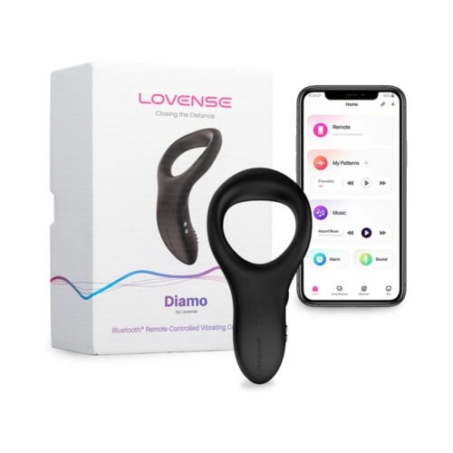 Lovense Diamo Bluetooth Remote-Controlled Vibrating Cockring with Body-Safe Silicone