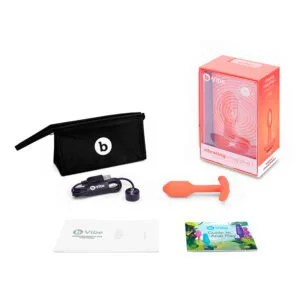COTR Inc. b-Vibe Vibrating Snug Plug 1 Rechargeable Weighted Silicone Anal Plug in Orange