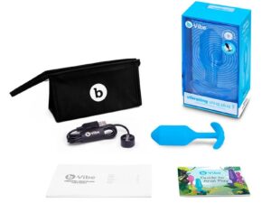 COTR Inc. b-Vibe Vibrating Snug Plug 3 Rechargeable Weighted Silicone Anal Plug in Blue