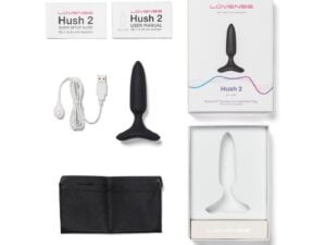 Lovense Hush 2 Bluetooth Remote-Controlled Vibrating Butt Plug – 1 Inch, Waterproof, Rechargeable