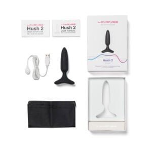 Lovense Hush 2 Bluetooth Remote-Controlled Vibrating Butt Plug – 1 Inch, Waterproof, Rechargeable