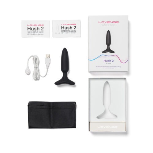 Lovense Hush 2 Bluetooth Remote-Controlled Vibrating Butt Plug – 1 Inch, Waterproof, Rechargeable