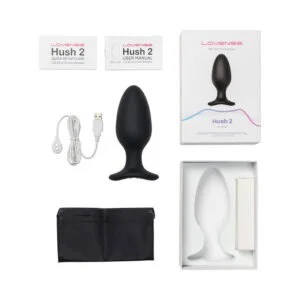 Lovense Hush 2 Bluetooth Remote-Controlled Vibrating Butt Plug – 2.25-inch Diameter
