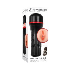 Evolved Zero Tolerance Pop On The Go Realistic Vagina Stroker Beige - Compact and Waterproof Male Masturbator