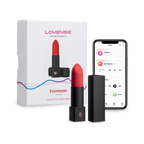 Lovense Exomoon Bluetooth Mini Lipstick Vibrator - Discreet and Powerful Portable Vibe
