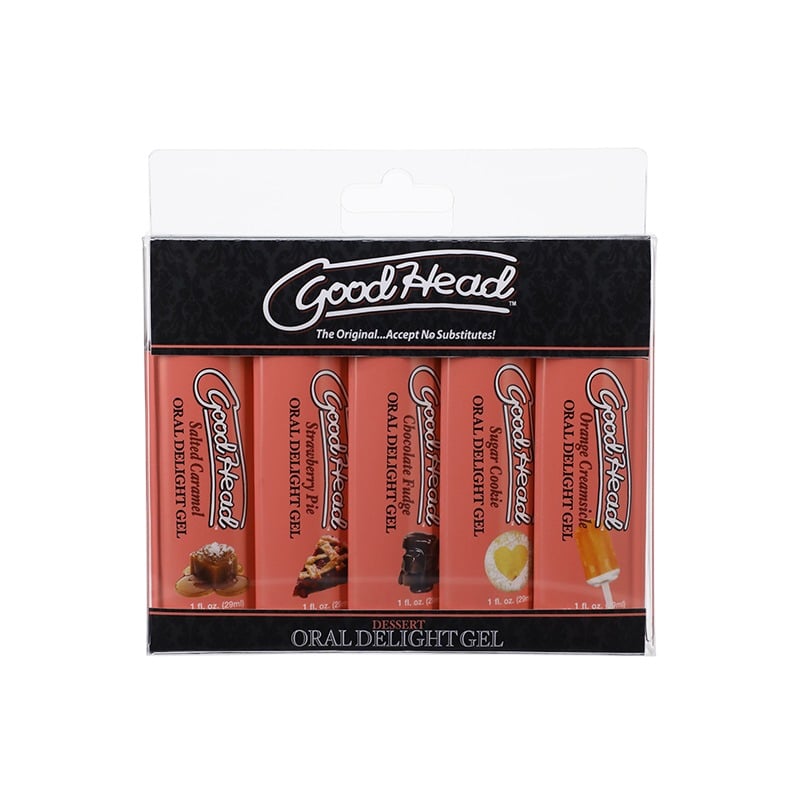 Doc Johnson GoodHead Oral Delight Gel Dessert 5 Pack - 1 oz. Flavored Edible Oral Sex Enhancer