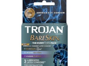 Paradise Marketing Services Trojan Bareskin EveryThin 3-Pack – Raw, Original, and Studded Condoms