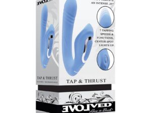 Evolved Tap & Thrust Rechargeable Silicone Dual Stimulator - Blue (Part Number EN-RS-9222-2)