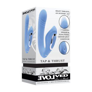 Evolved Tap & Thrust Rechargeable Silicone Dual Stimulator - Blue (Part Number EN-RS-9222-2)