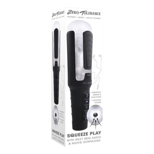 Evolved Zero Tolerance Squeeze Play Squeezable Vibrating Suction Stroker with Riley Reid