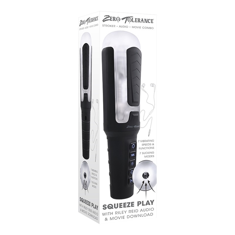 Evolved Zero Tolerance Squeeze Play Squeezable Vibrating Suction Stroker with Riley Reid