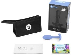 COTR Inc. B-Vibe Snug Plug 1 Weighted Silicone Anal Plug Violet – Small Beginner-Friendly Butt Plug with