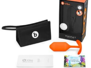 COTR Inc. b-Vibe Snug Plug 3 Weighted Silicone Anal Plug Orange - Discreet Extended Wear and Sensory Play