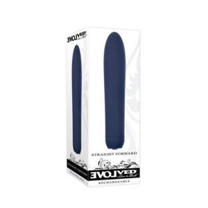 Evolved Straight Forward Rechargeable Slimline Vibrator Blue - Waterproof & Multi-Speed